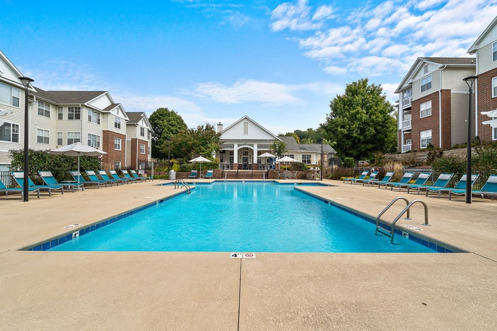 the swimming pool at the residence on lamar apartment homes for rent
