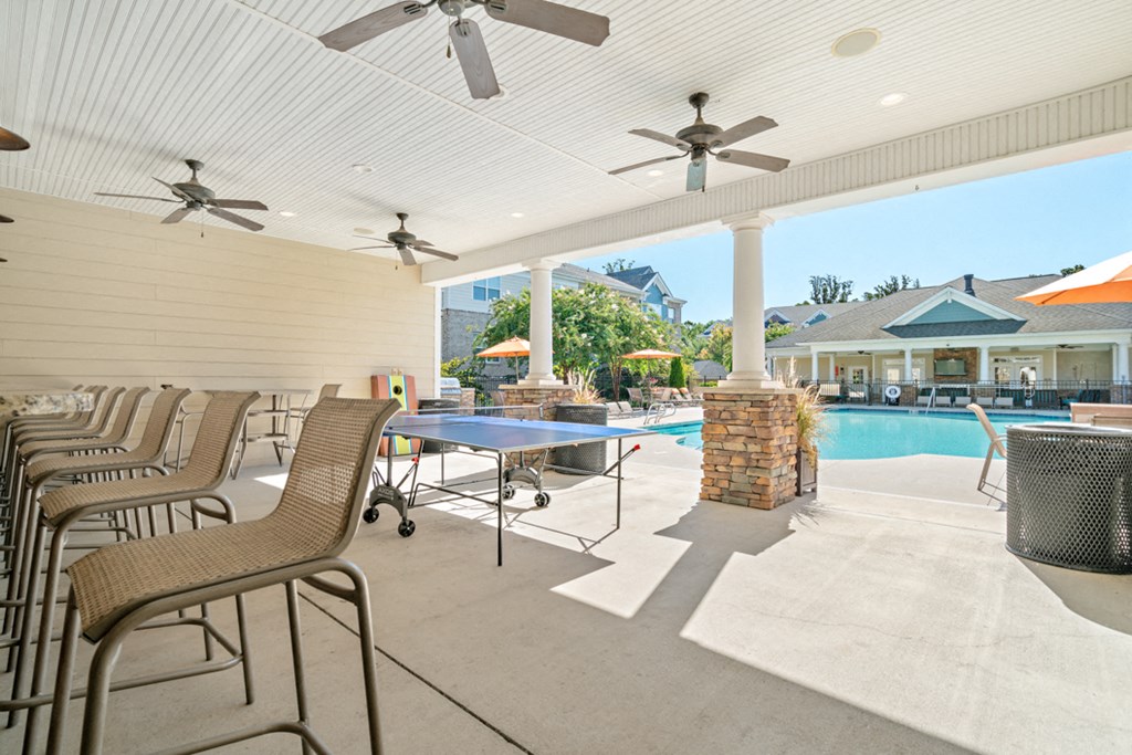 Outdoor lounge at Hawthorne at Horse Pen Creek