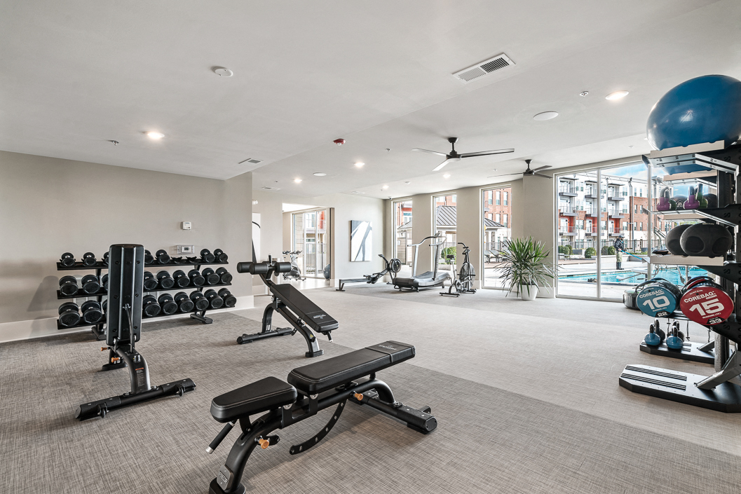 Free Weights in Fitness Center Hawthorne at Friendly