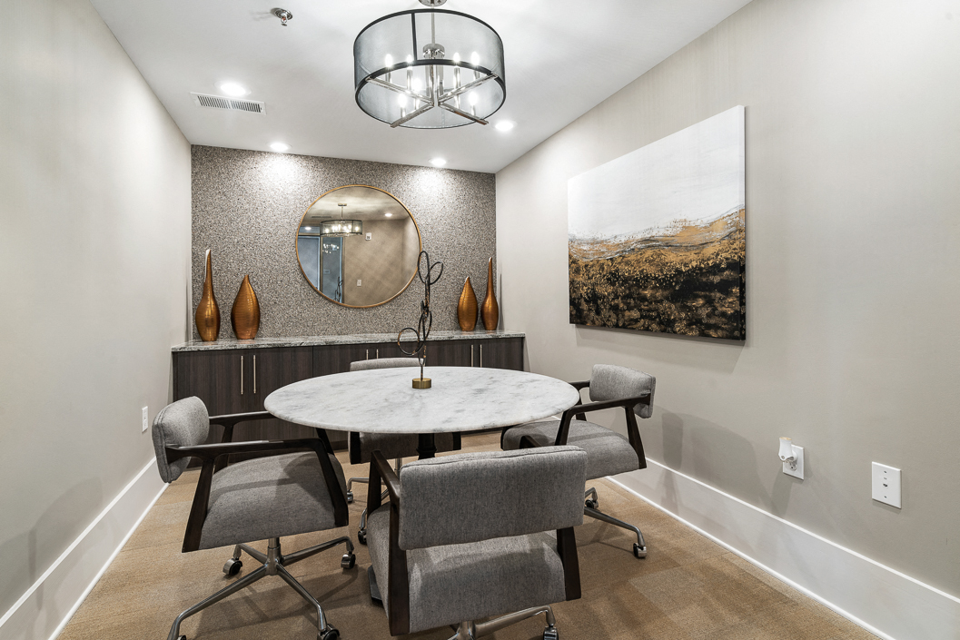 Stylish meeting space at hawthorne at friendly greensboro nc