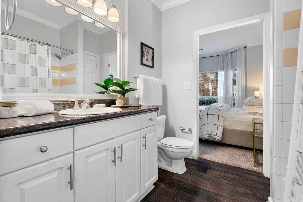 Spacious bathroom at Hawthorne at the Carlyle in Greenville, SC