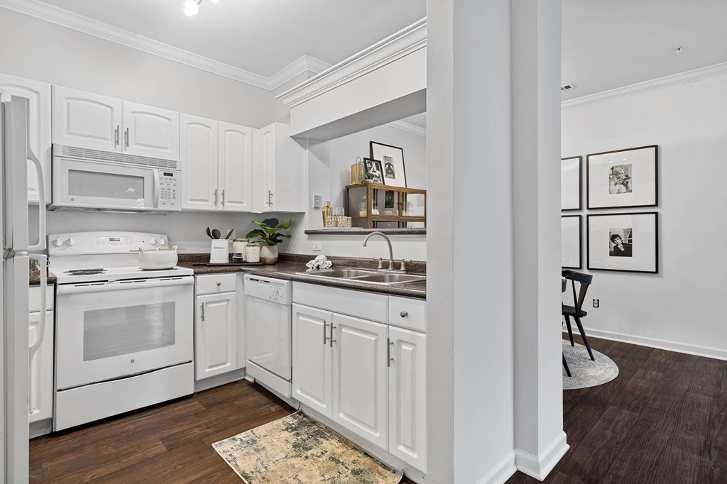 Fully-equipped kitchen at Hawthorne at the Carlyle in Greenville, SC