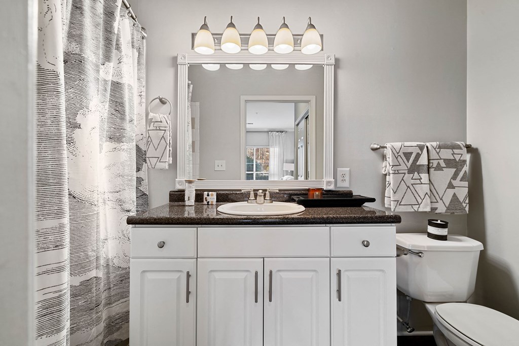 Spacious bathroom at Hawthorne at the Carlyle in Greenville, SC