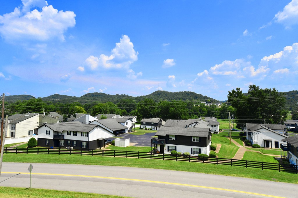 a view of the subdivision from the road