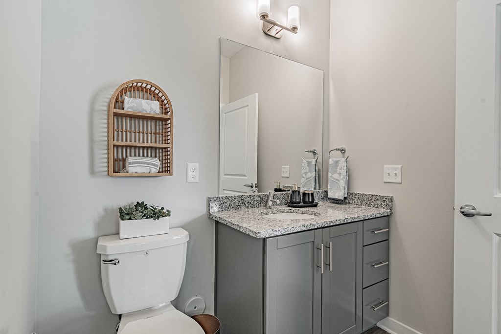 a bathroom with a toilet and a sink and a mirror
