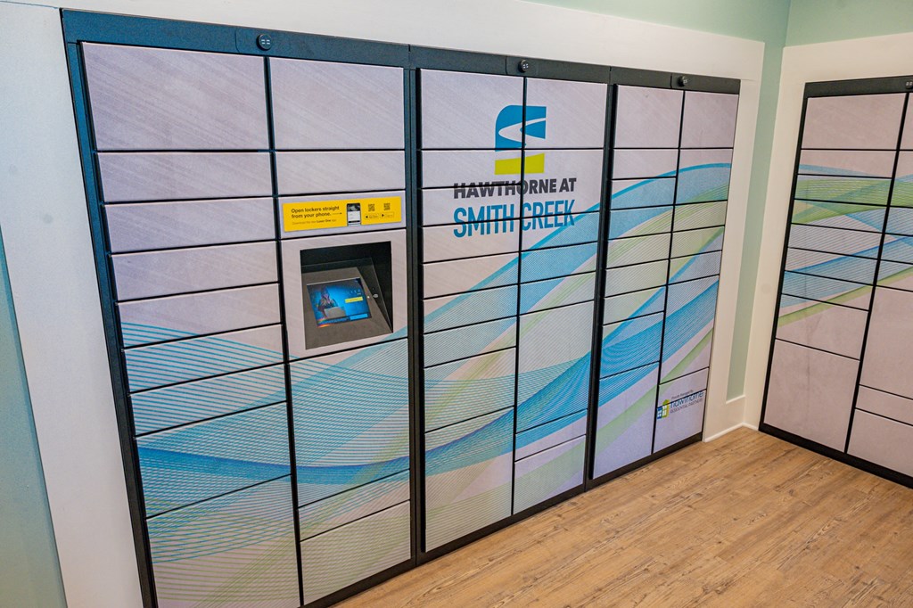 Luxer Package Lockers at Hawthorne at Smith Creek in Wilmington, NC