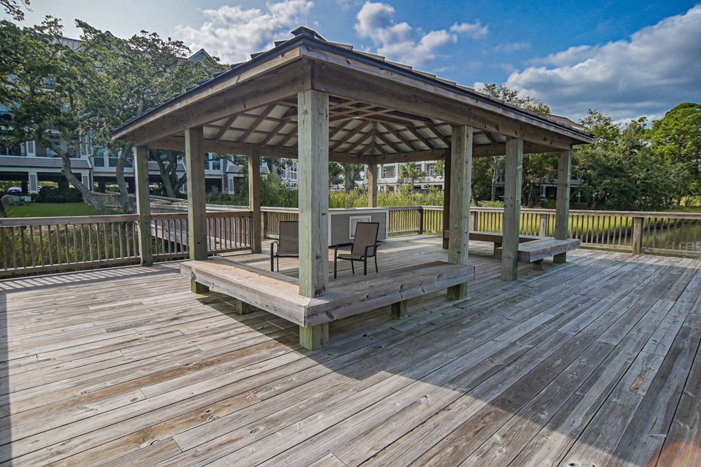 Private Covered Dock Access on Marsh at Grand View Luxury Apartments