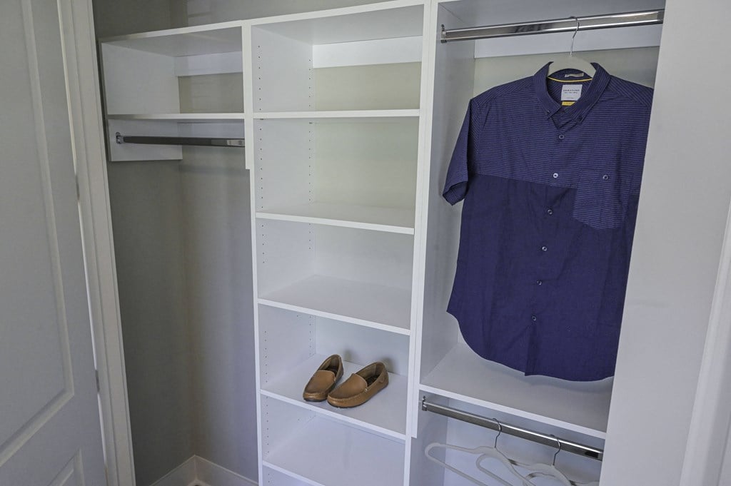Built-In Closet Shelving at Hawthorne at Indy West in Wilmington, NC