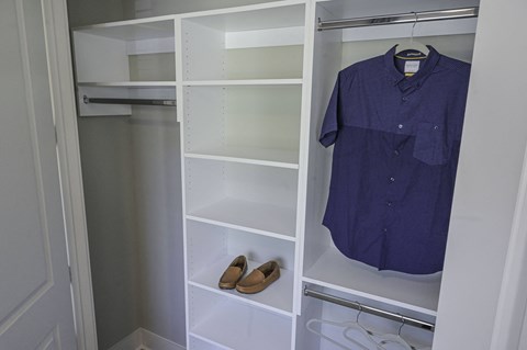 Built-In Closet Shelving at Hawthorne at Indy West in Wilmington, NC