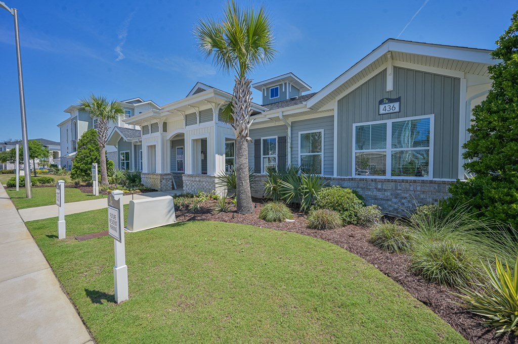 a home with a palm tree in front of it
