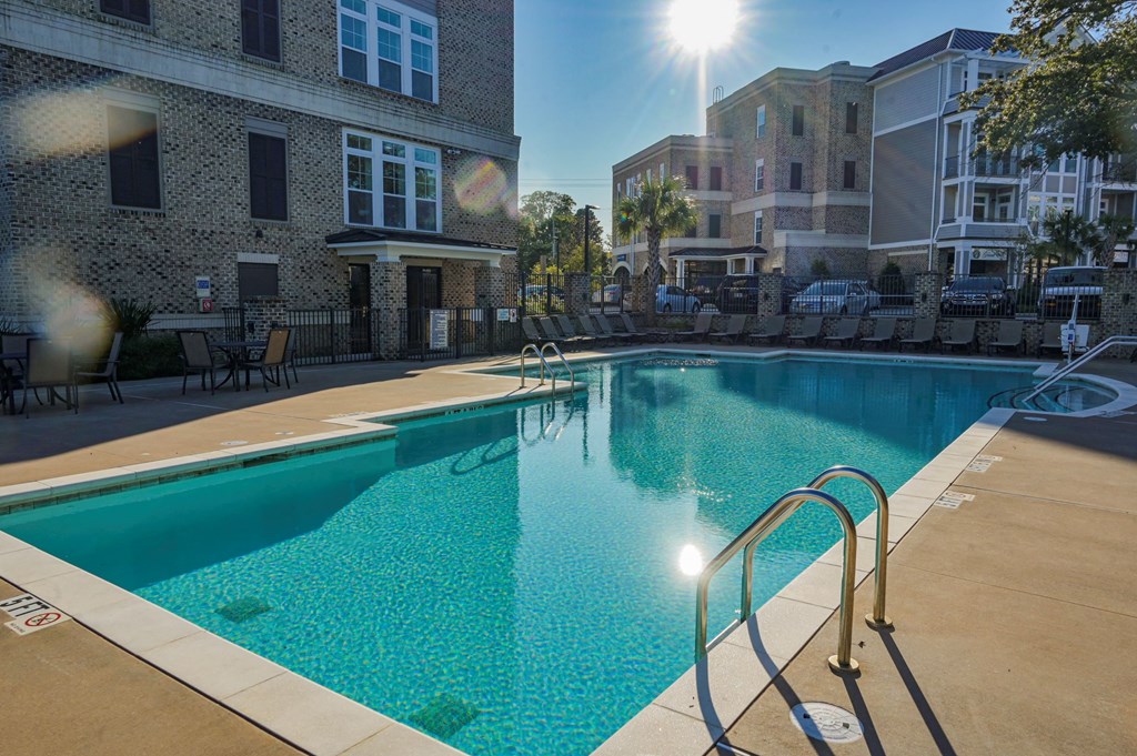 Sparkling Swimming Pool at Grand View Luxury Apartments in Wilmington, NC
