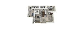 a 2100 sq ft apartment with a bedroom and a living room