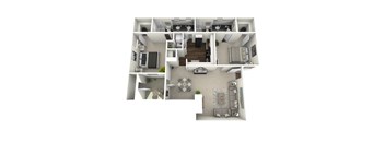 a bedroom floor plan of a 2100 sq ft apartment
