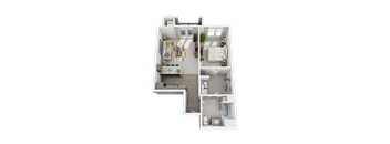 a 3d floor plan of a room with a black background