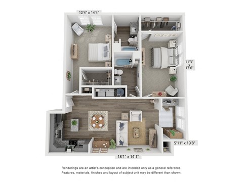 a floor plan of a 1 bedroom unit with a bathroom and a balcony