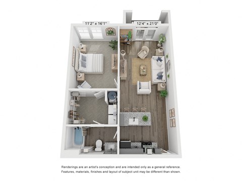 a 1 bedroom floor plan  summit  503 sq ft