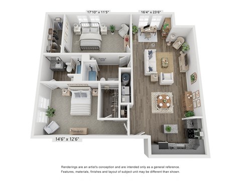a 1 bedroom floor plan  woodland commons apartments