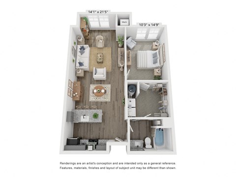 a 1 bedroom floor plan  summit  503 sq ft