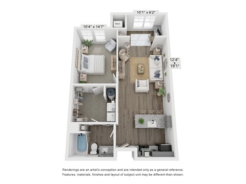 a 1 bedroom floor plan  summit  503 sq ft