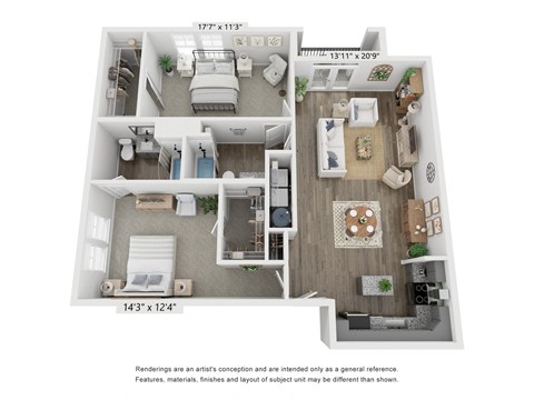 3 bedroom floor plan  the residences at sawmill estates apartments