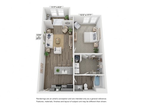 a 1 bedroom floor plan  summit  503 sq ft