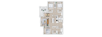 a floor plan of a house with a wooden floor