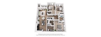 the outlook floor plan  1 bedroom  1199 sq ft