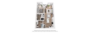a 3 bedroom floor plan with a bedroom and a living room
