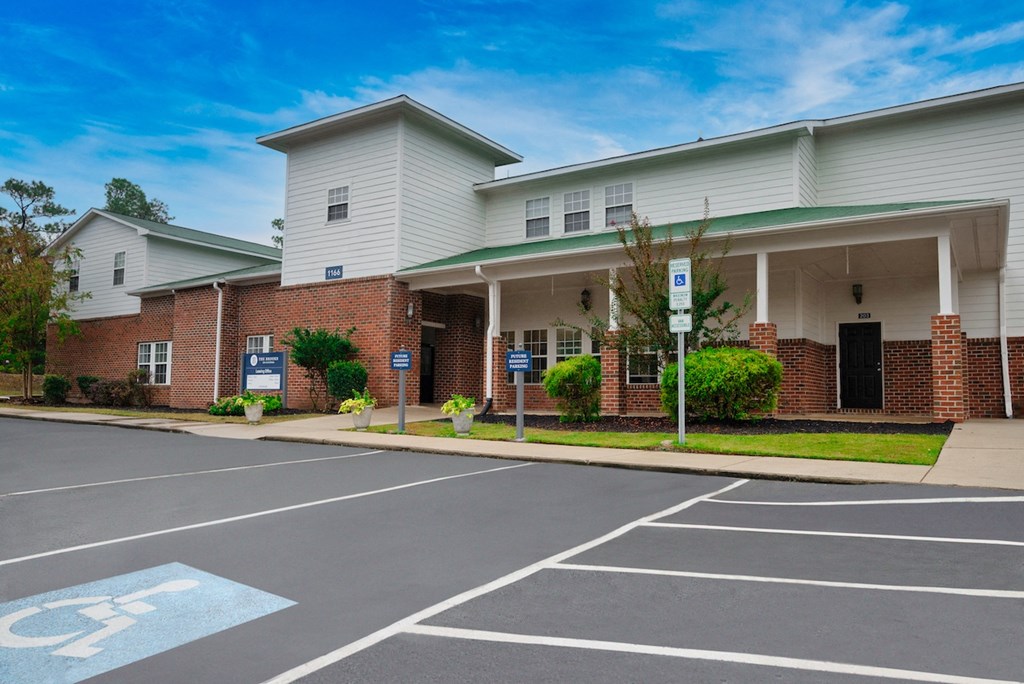 the view of our building from the street in front of our apartments