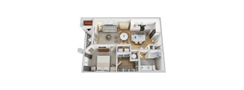 One Bedroom Floor Plan at The Oasis at Surfside in Cape Coral, FL