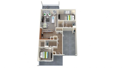 two bedroom one story floorplan