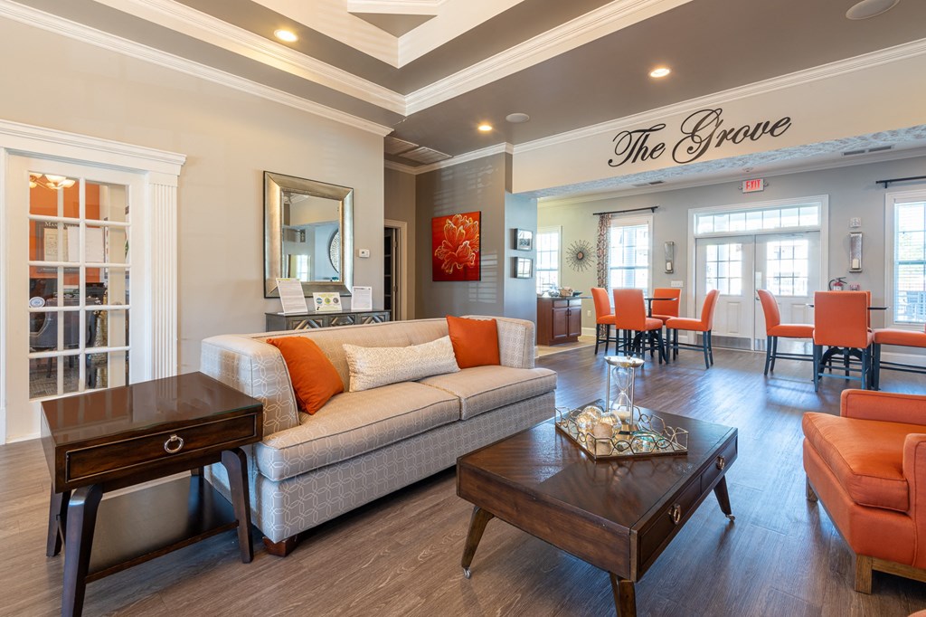the grove living room and dining room