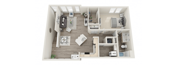 a 1 bedroom floor plan  1190 square feet