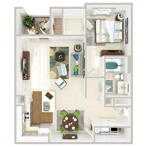 a floor plan of a house with a bedroom and a living room