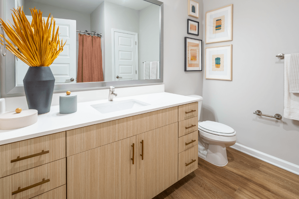 a bathroom with a sink and a toilet and a mirror
