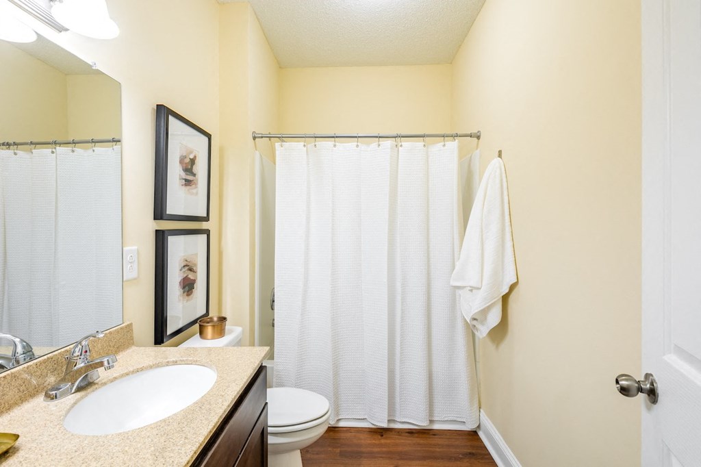 a bathroom with a shower and a sink and a toilet