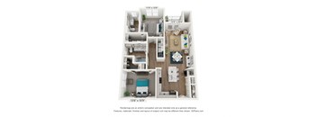 bedroom floor plan at the villas at falling waters apartments in omaha ne