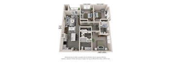 3 Bedroom 2 Bath Floor Plan Hawthorne Waterstone