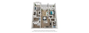 bedroom floor plan at the villas at falling waters apartments in omaha ne