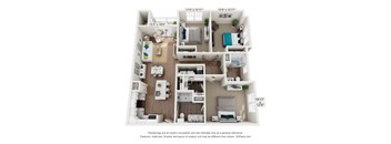 the outlook floor plan  3 bedroom  1190 sq ft