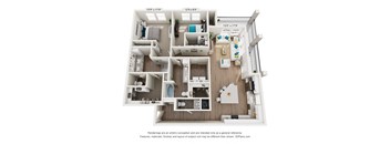 A 3D floor plan of a house with dimensions and a disclaimer at the bottom.
