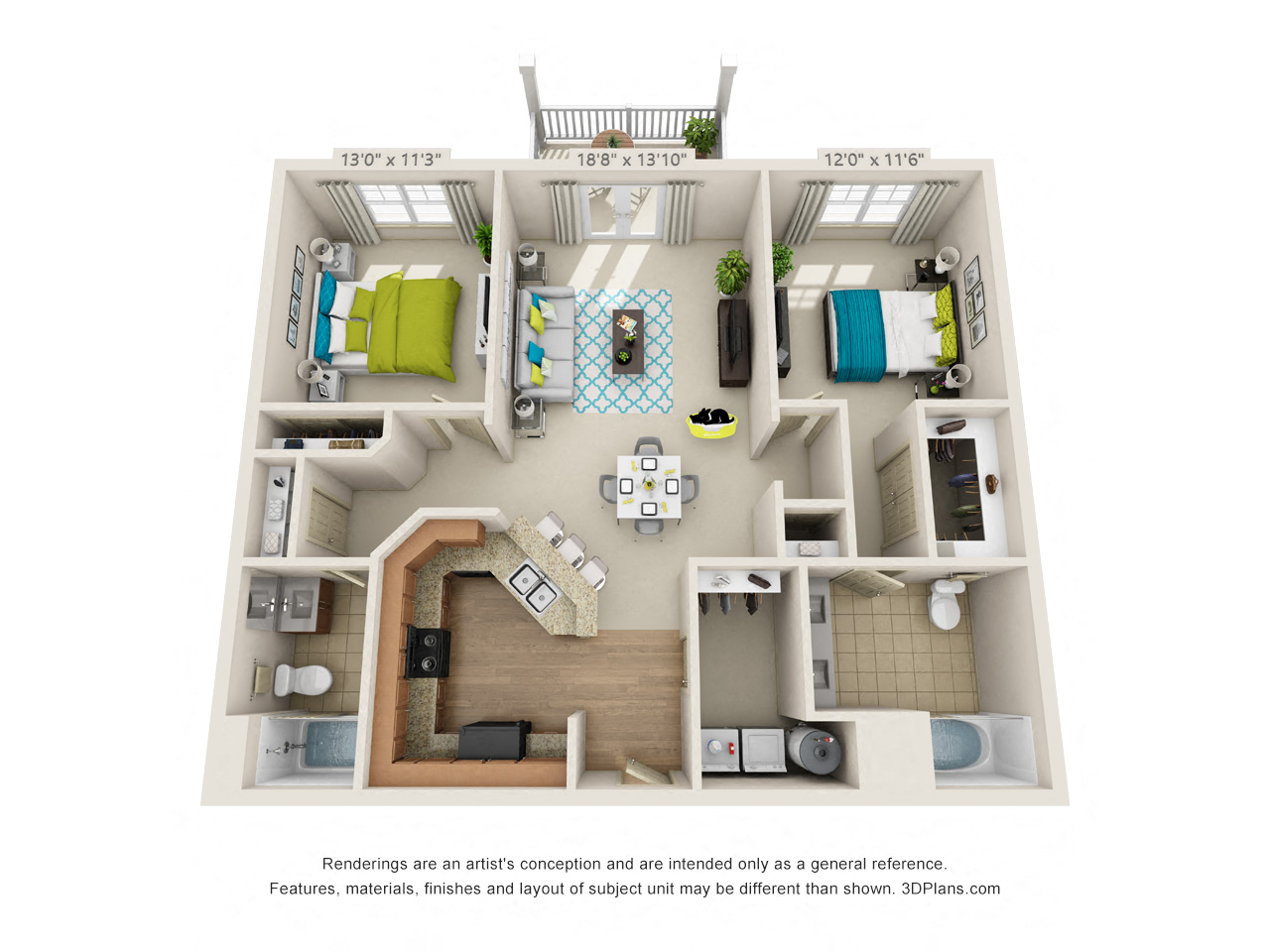 The Sunset Floor Plan at Hawthorne at Murrayville in Wilmington, NC