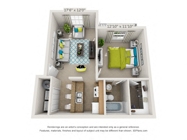 The Bungalow Floor Plan Rendering at Hawthorne at the Hall In Rural Hall North Carolina