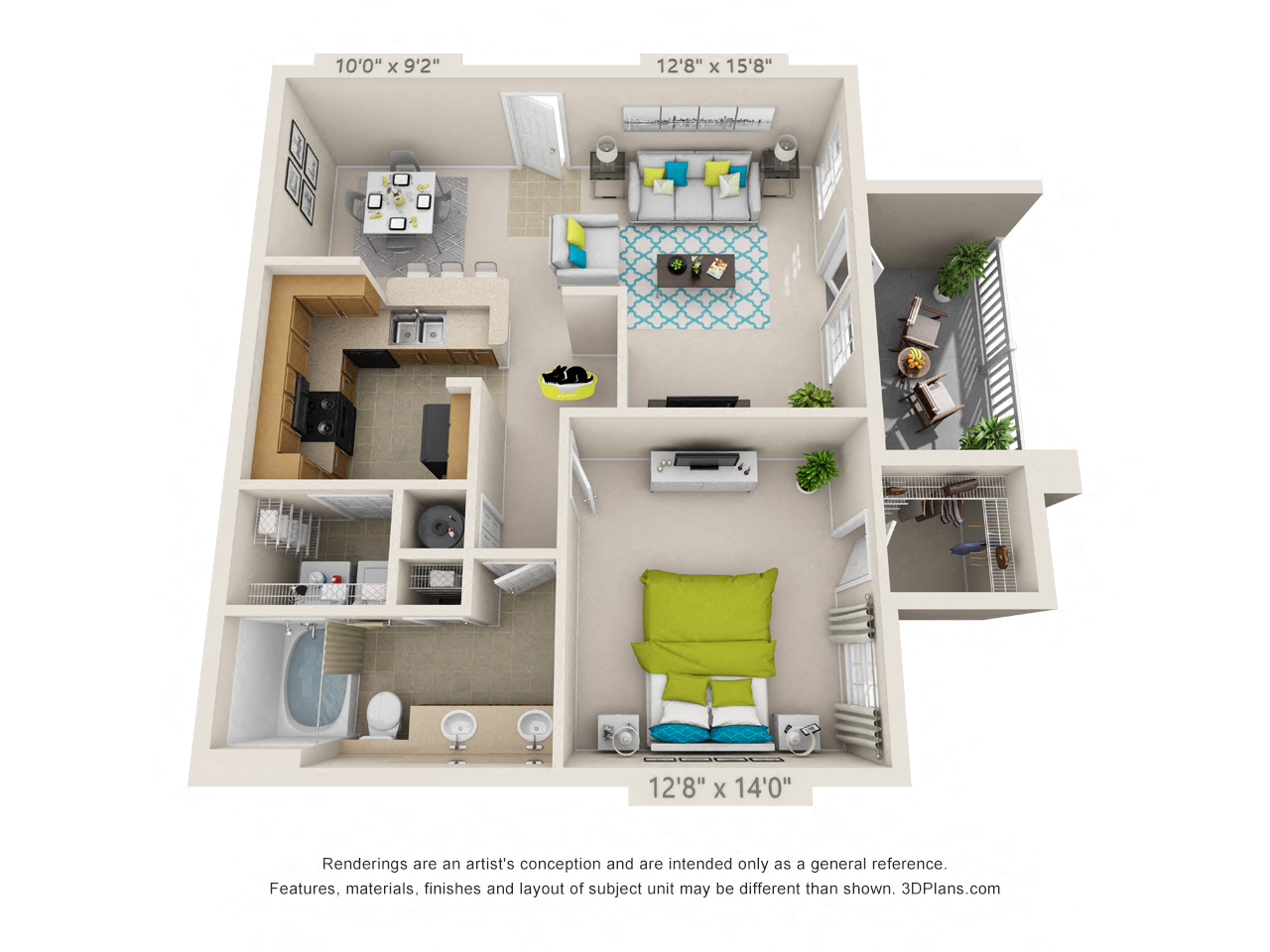 The Jamestown Floor Plan Rendering at Hawthorne at the Meadows in Kernersville North Carolina