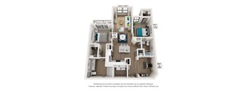 bedroom floor plan | luxury apartments in towson md | the mille brookhaven apartment