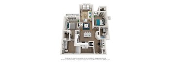 bedroom floor plan | village on the lakes apartments