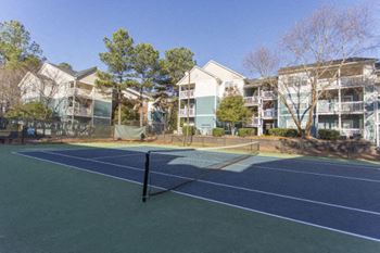Lighted tennis court at Hawthorne at the Park