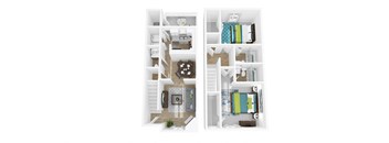 a stylized floor plan of a house withartmentsartments