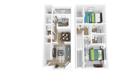 a stylized floor plan of a house withartmentsartments