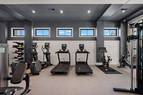 Fitness Center with treadmills, elliptical machines, and other exercise equipment.
